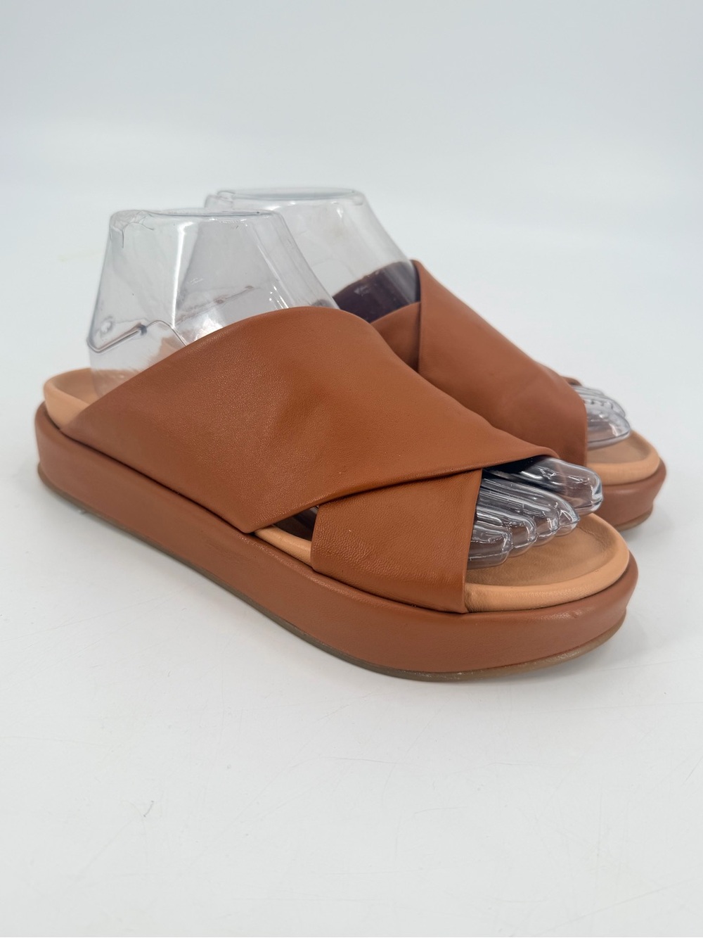 BEEK Leather Kite Handmade Platform Criss Cross Sandals 7